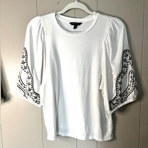 Banana Republic Boho Floral Embroidered Blouse Size XS